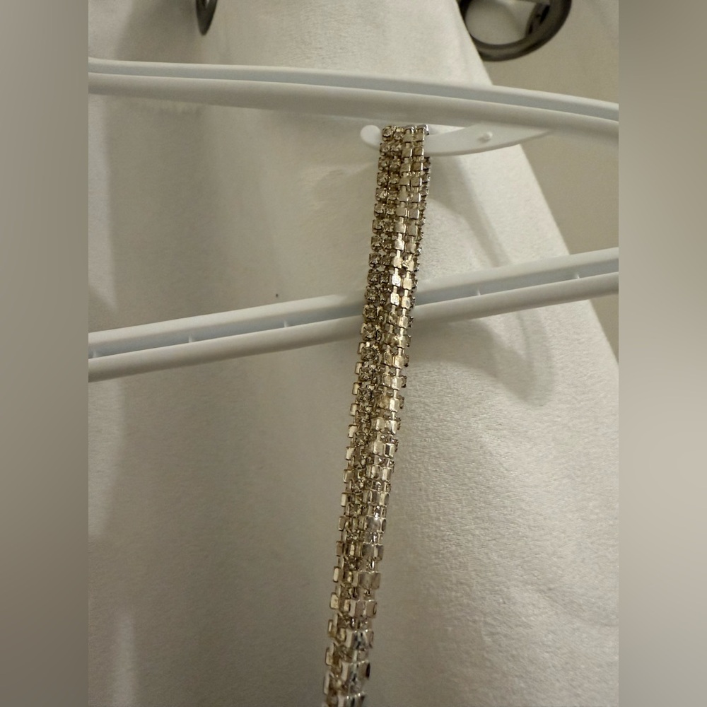 Black evening dress small crystal straps fitted body dress - Picture 4 of 4